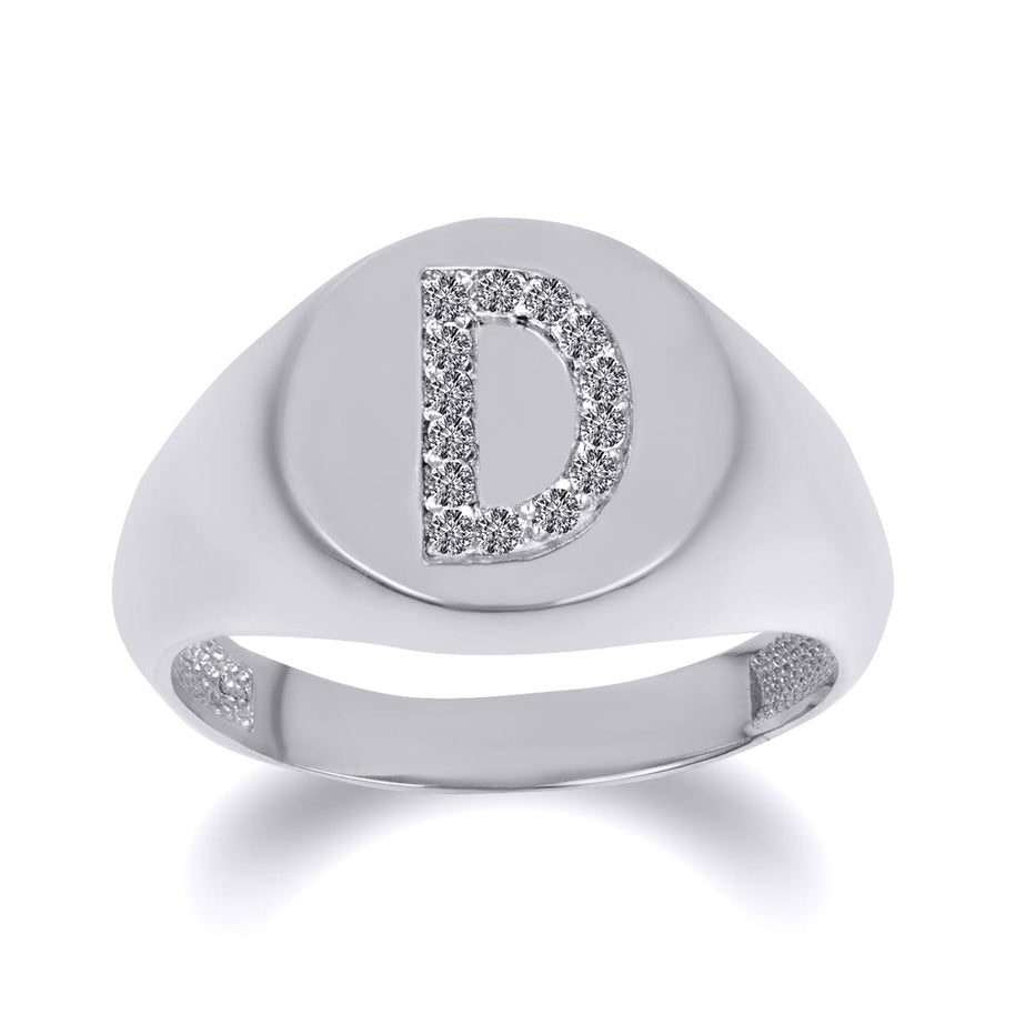 .925 Sterling Silver CZ Studded Letter 