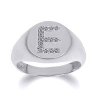 .925 Sterling Silver CZ Studded Letter 