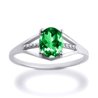 .925 Sterling Silver Ladies Birthstone Ring