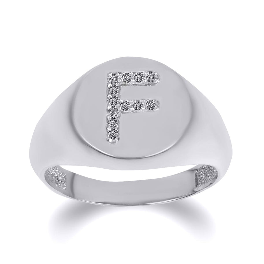 .925 Sterling Silver CZ Studded Letter 