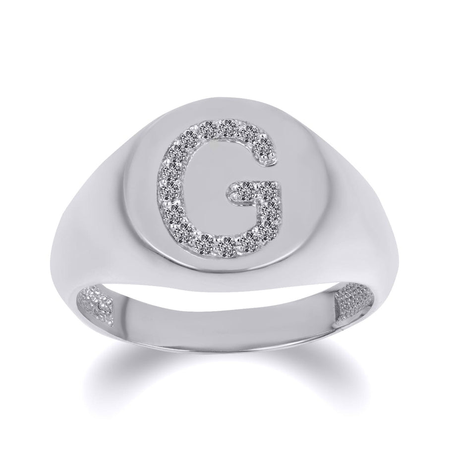 .925 Sterling Silver CZ Studded Letter 