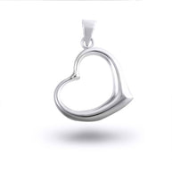 Gold Medium Curved Heart Pendant Necklace (Available in Yellow/Rose/White Gold)