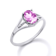 .925 Sterling Silver Ladies Birthstone Ring
