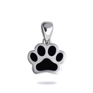 Gold Enamel Pet Dog Paw Print Pendant Necklace (Available in Yellow/Rose/White Gold)