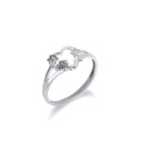 925 Sterling Silver Daisy Flower Heart Ring