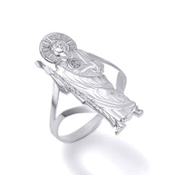 Two-Tone Gold Religious Patron Saint Jude Ring (Available in Yellow/Rose/White Gold)