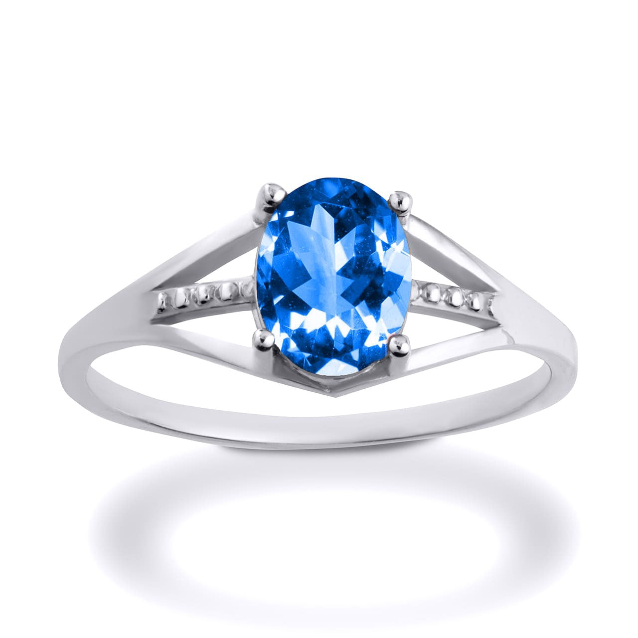 .925 Sterling Silver Ladies Birthstone Ring