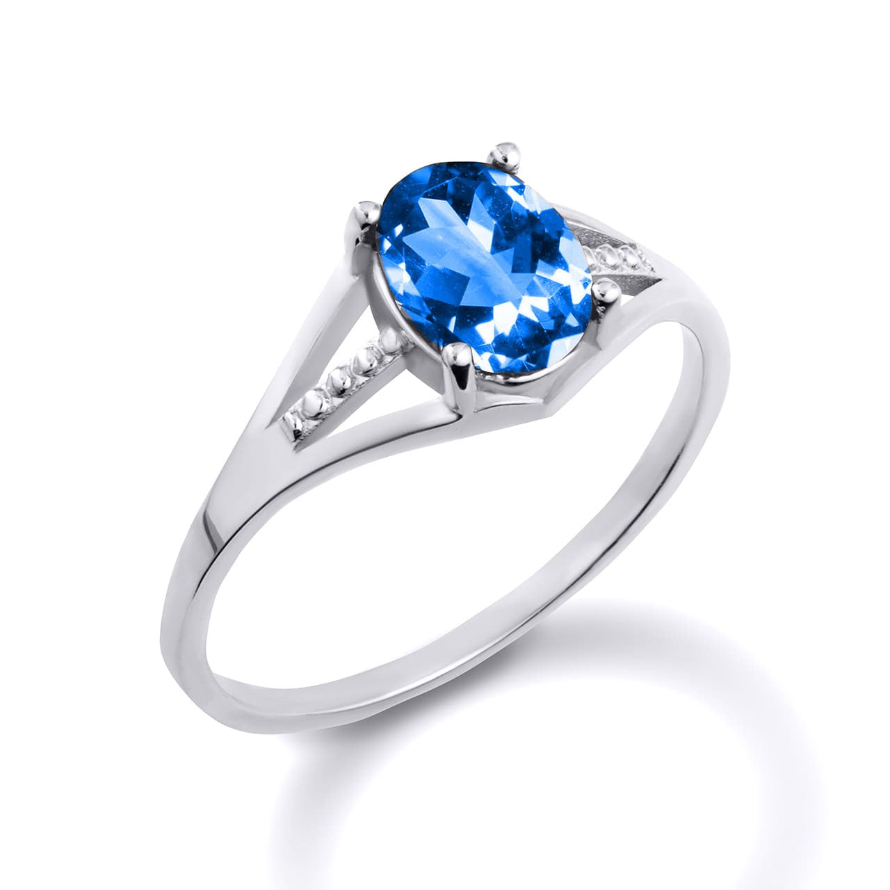 .925 Sterling Silver Ladies Birthstone Ring