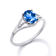 .925 Sterling Silver Ladies Birthstone Ring