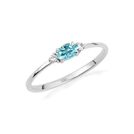 .925 Sterling Silver Personalized Oval Gemstone Ring