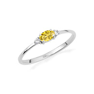 .925 Sterling Silver Personalized Oval Gemstone Ring
