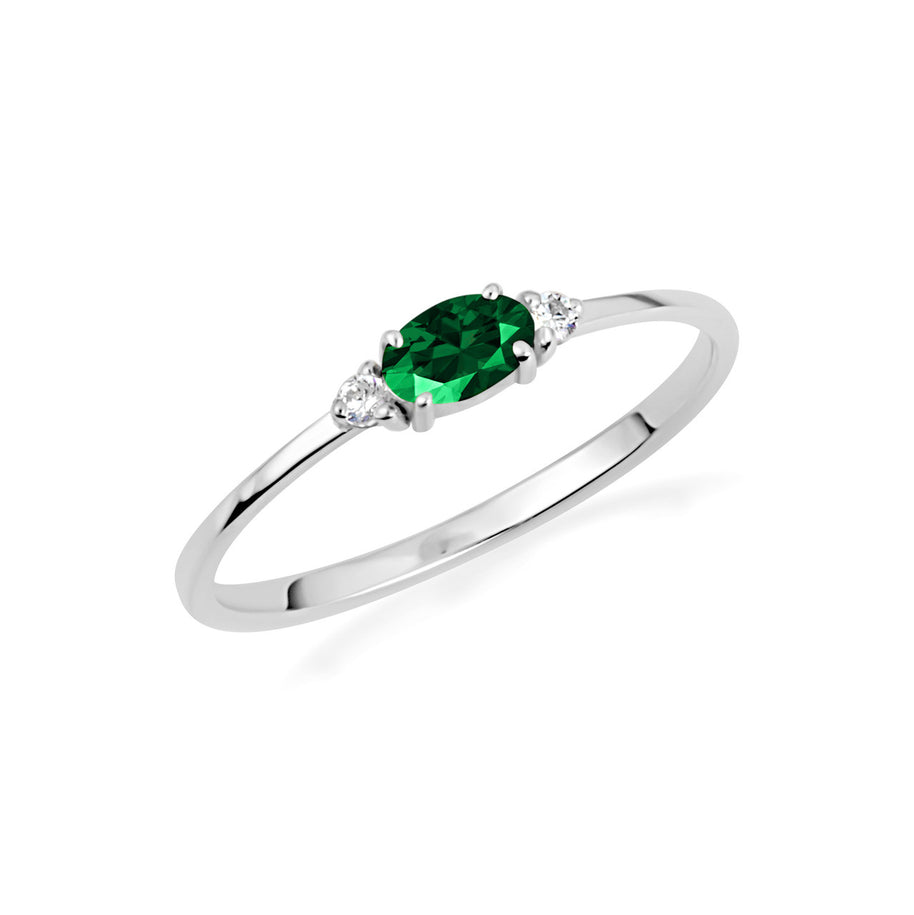 .925 Sterling Silver Personalized Oval Gemstone Ring