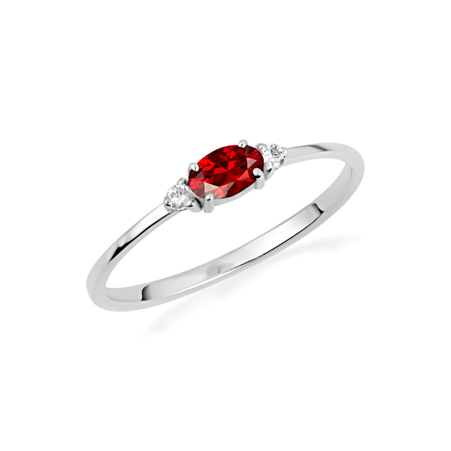 .925 Sterling Silver Personalized Oval Gemstone Ring