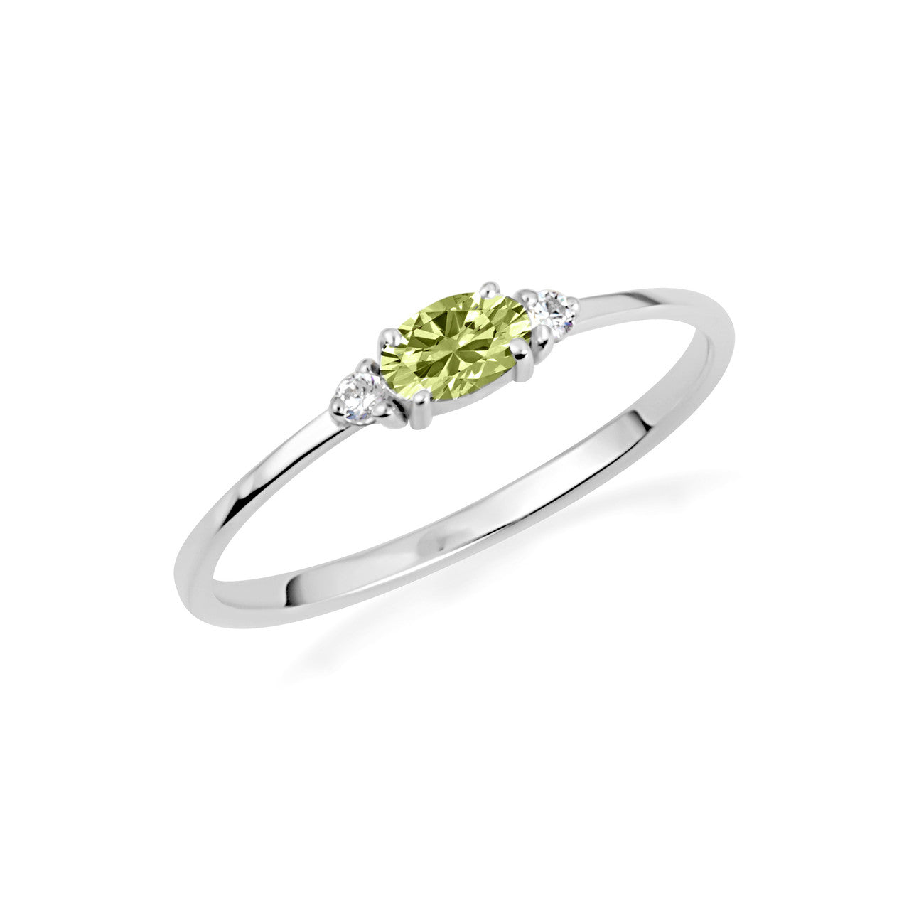 .925 Sterling Silver Personalized Oval Gemstone Ring