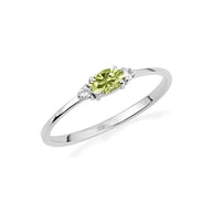 .925 Sterling Silver Personalized Oval Gemstone Ring