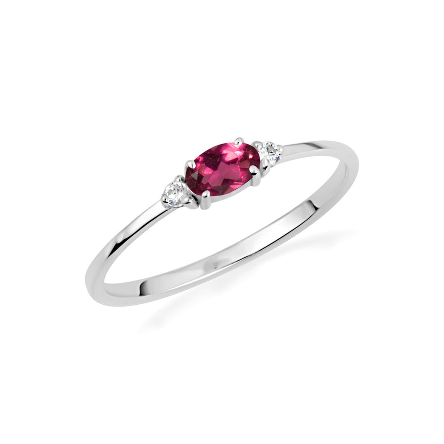 .925 Sterling Silver Personalized Oval Gemstone Ring