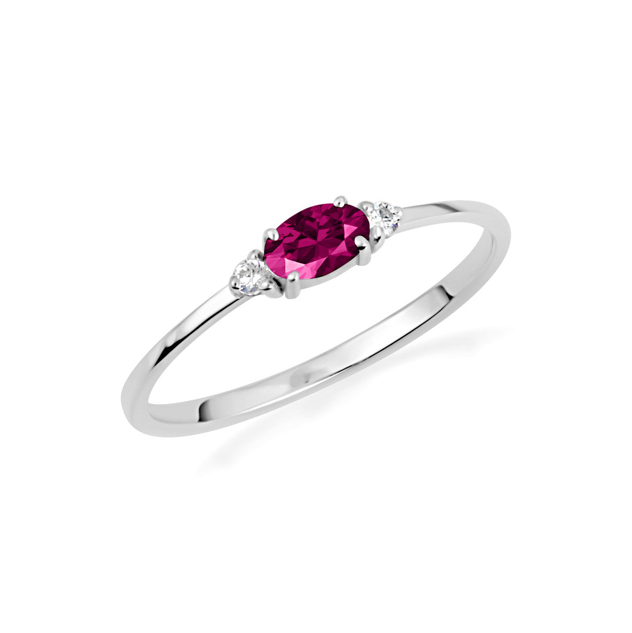 .925 Sterling Silver Personalized Oval Gemstone Ring