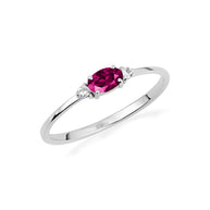 .925 Sterling Silver Personalized Oval Gemstone Ring