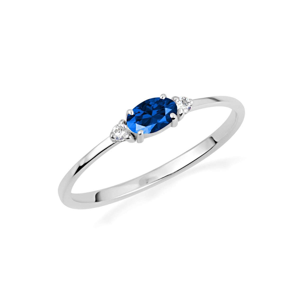 .925 Sterling Silver Personalized Oval Gemstone Ring