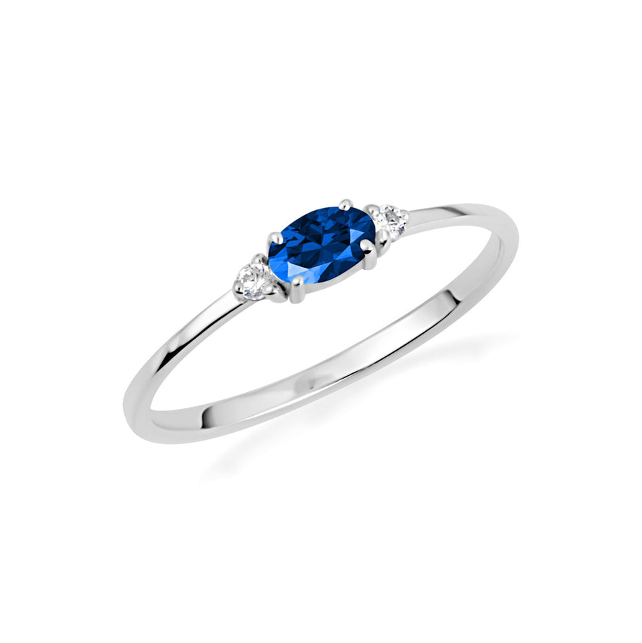 .925 Sterling Silver Personalized Oval Gemstone Ring