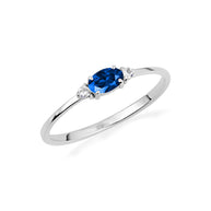 .925 Sterling Silver Personalized Oval Gemstone Ring