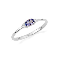 .925 Sterling Silver Personalized Oval Gemstone Ring