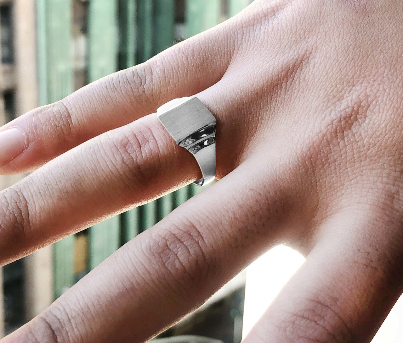 .925 Sterling Silver Engravable Men's Signet Ring