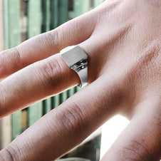 .925 Sterling Silver Engravable Men's Signet Ring