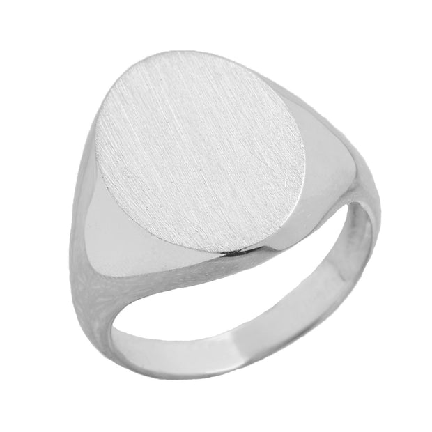 Gold Engravable Oval Signet Ring (Available in Yellow/Rose/White Gold)