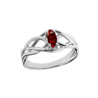 Celtic Knot Genuine Stone Ring in Gold (Available in Yellow/Rose/White Gold)
