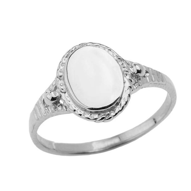 925 Sterling Silver Oval Signet Ring - Engravable Jewelry