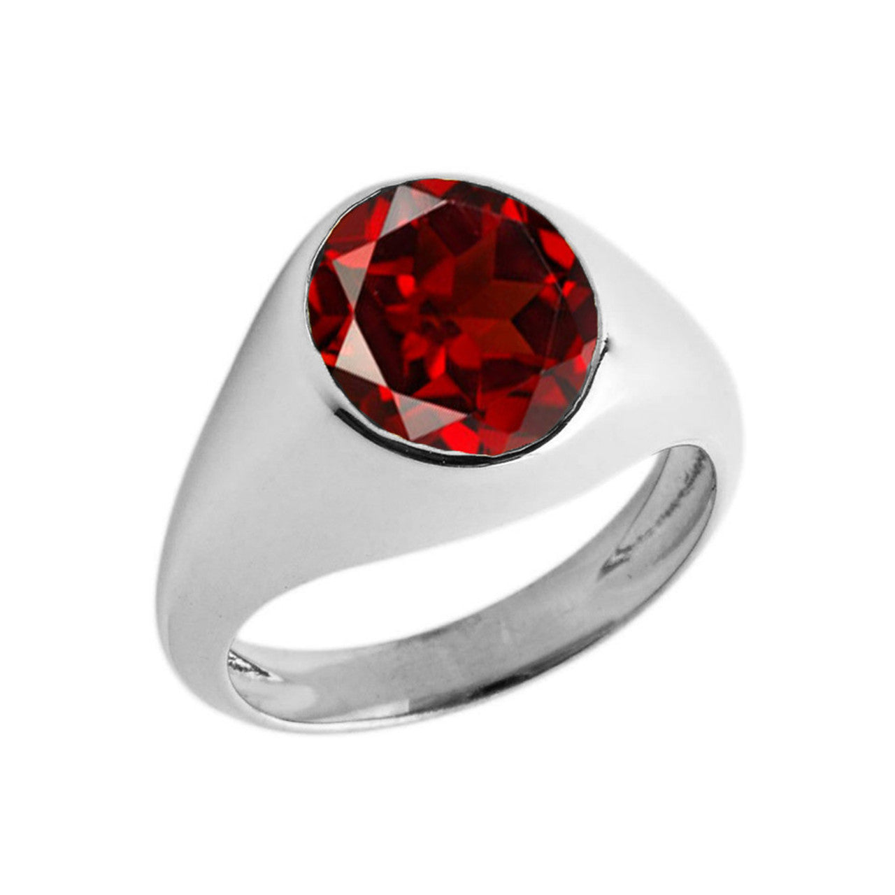 Birthstone Gentleman's Pinky Ring in Sterling Silver