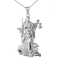 Lady Justice Pendant Necklace in Sterling Silver