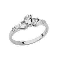 Gold Celtic Claddagh Heart Crown Ring (Available in Yellow/Rose/White Gold)