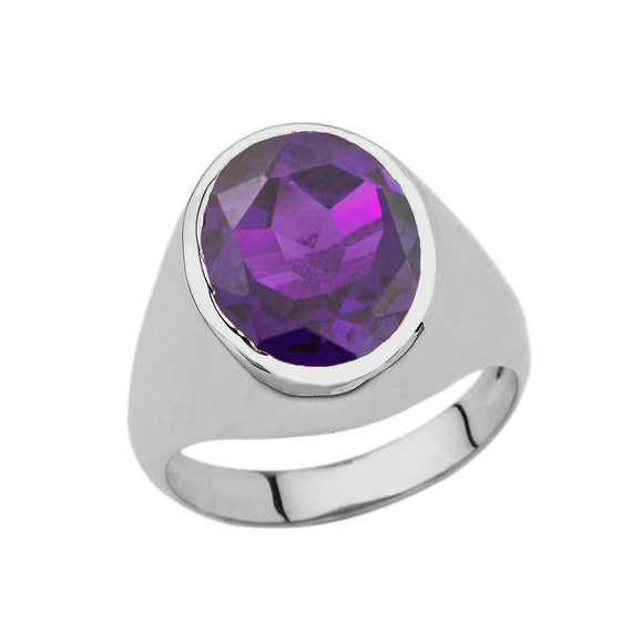 .925 Sterling Silver Personalized Oval Cut 10ct Birthstone Ring