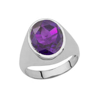 .925 Sterling Silver Personalized Oval Cut 10ct Birthstone Ring