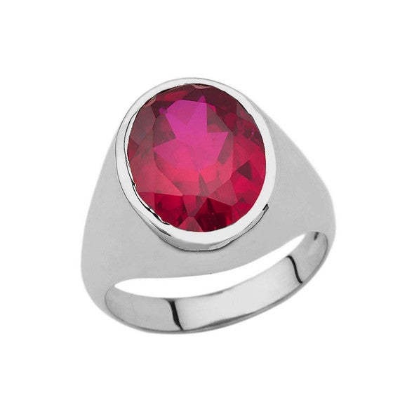 .925 Sterling Silver Personalized Oval Cut 10ct Birthstone Ring
