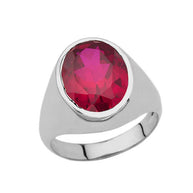 .925 Sterling Silver Personalized Oval Cut 10ct Birthstone Ring