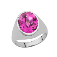 .925 Sterling Silver Personalized Oval Cut 10ct Birthstone Ring