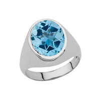 .925 Sterling Silver Personalized Oval Cut 10ct Birthstone Ring