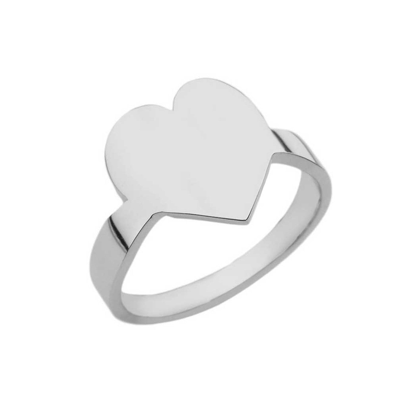 Gold Heart Shape Signet Ring (Available in Yellow/Rose/White Gold)