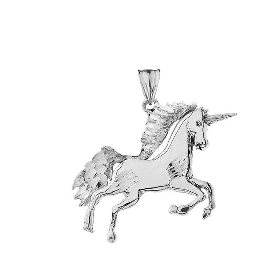 .925 Unicorn Pendant Necklace in Sterling Silver