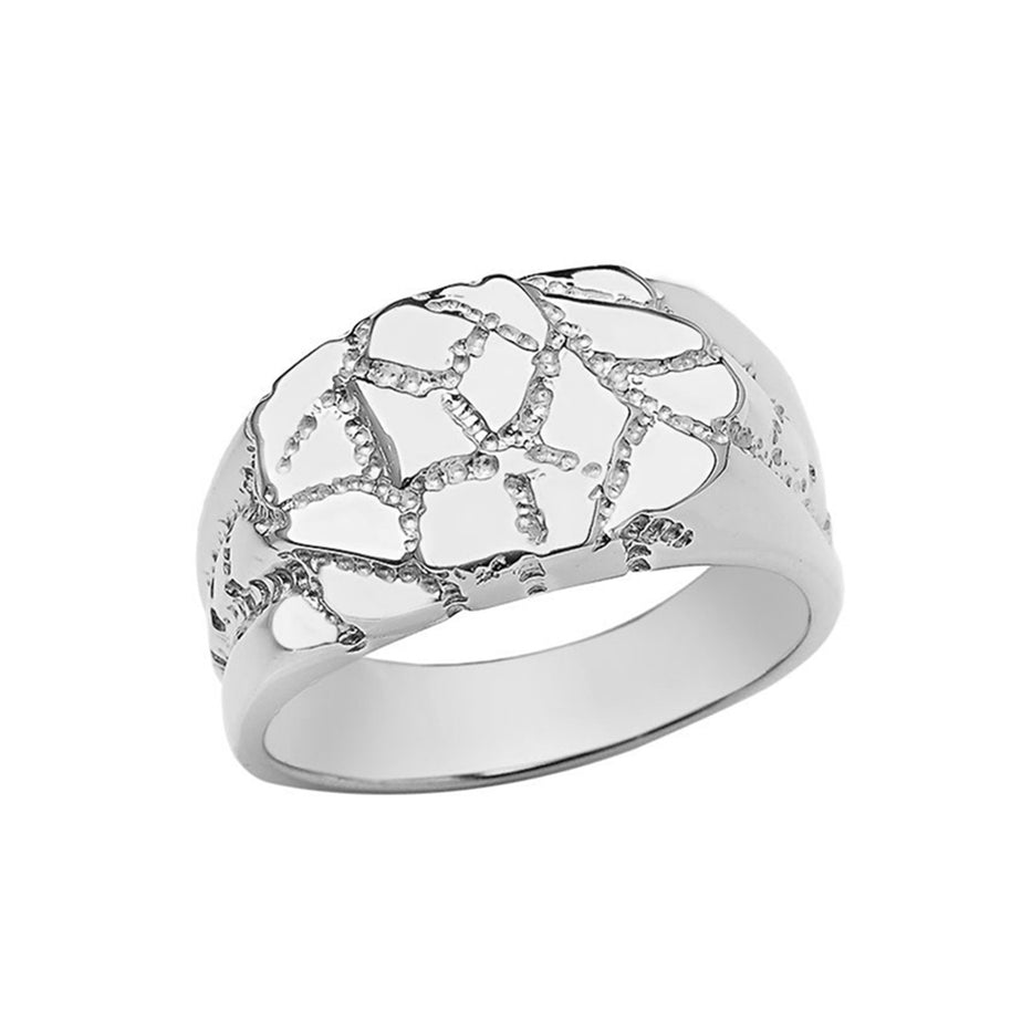 .925 Sterling Silver Nugget Band Ring