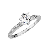 Gold Elegant Cubic Zirconia Engagement Proposal Ring (Available in Yellow/Rose/White Gold)