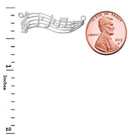 Horizontal Musical Notes Necklace in Sterling Silver