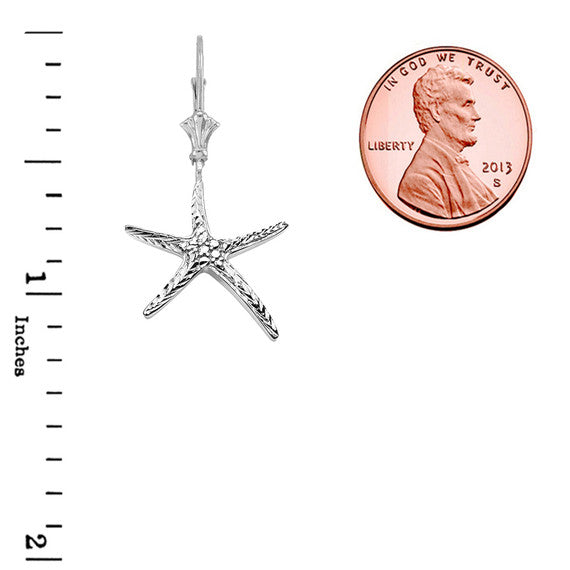 Diamond Cut Starfish Earrings in Sterling Silver