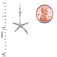 Diamond Cut Starfish Earrings in Sterling Silver