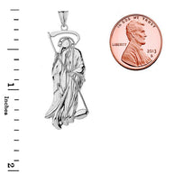 Musical Grim Reaper Pendant Necklace in Sterling Silver