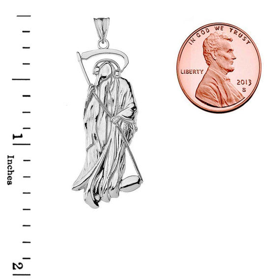 Musical Grim Reaper Pendant Necklace in Sterling Silver