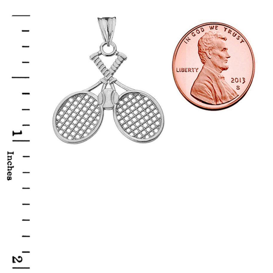 Gold Detailed Tennis Rackets Pendant Necklace(Available in Yellow/Rose/White)
